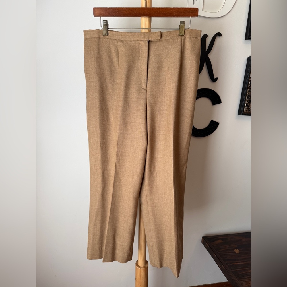 Pendleton Wool Dress Pants Women’s Size 12 Petite Capsule Tan Slacks Made in USA
